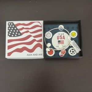 Alex and Ani Silver Team USA Charm Bracelet